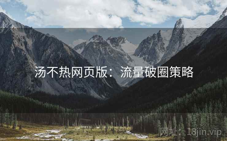汤不热网页版：流量破圈策略