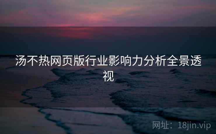 汤不热网页版行业影响力分析全景透视
