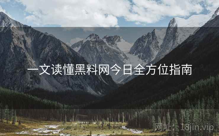 一文读懂黑料网今日全方位指南